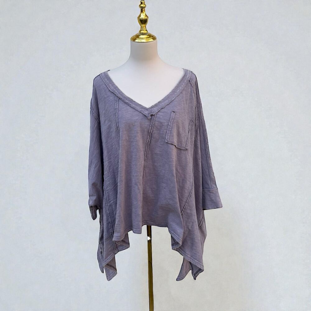 Oli & Hali Shirt M/L Naples Top Lavender Purple Oversized Boxy Shabby Lagenlook